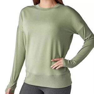 Members Mark Size XL Favorite Soft Rib Long Sleeve Top Modal/Spandex Soft Sage